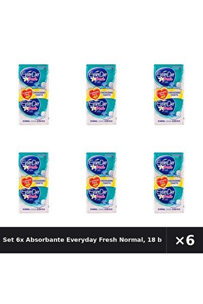 EveryDay Set 6x Absorbante Fresh Normal, 18 bucăți
