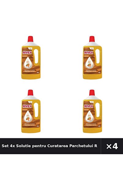 Rivex Set 4x Solutie pentru Curatarea Parchetului Rivex, Migdale, 750 ml