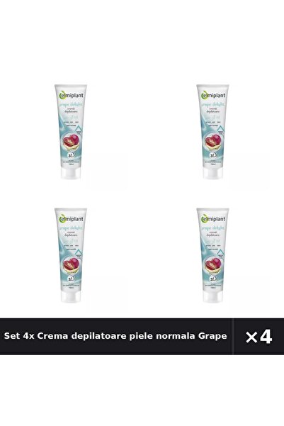 ELMIPLANT Set 4x Crema depilatoare piele normala Grape Delight, 150 ml,