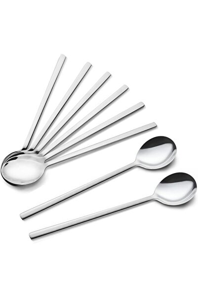 GENERAL Korean Spoons, 8 Pieces Stainless Steel Soup Spoons, 8.5 Inch Korean ...
