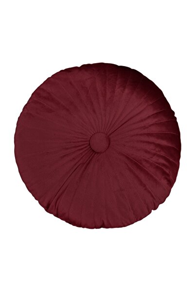 OEM Pernă Decorativa Rotunda Bordo Velvet cu Nasture pentru Canăpea Ø35cm – r...