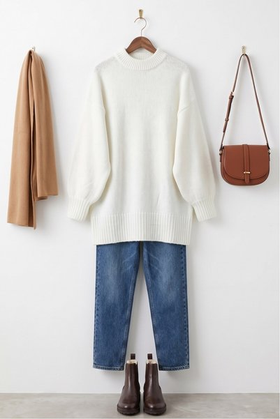 MODAQU Fitilli Salaş Soft Triko Tunik - Ekru