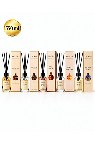 Eau Dubai Set 5 odorizante de cameră cu bețișoare, Royal Oud + Madinah + Ambe...