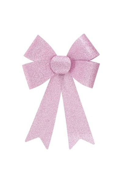 OEM Pink Christmas Decorative Bow with Glitter 33cm