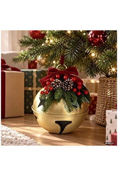 OEM Clopotel Decorativ de Craciun Auriu cu Crengute Ø25cm