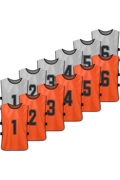 HUIOP Practice Sports Vest 12 PCS Adults Soccer Pinnies 2 Colors Quick Drying...