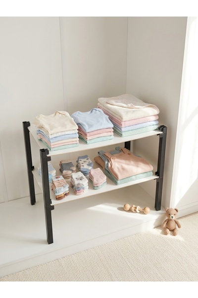 Lider Tunç 2-Tier Multi-Purpose Shelf Organizer Modular Organizer Storage Rack
