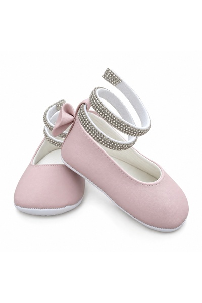 Pure Boutique Balerini bebe fetite roz cu barete stralucitoare, eleganti pent...