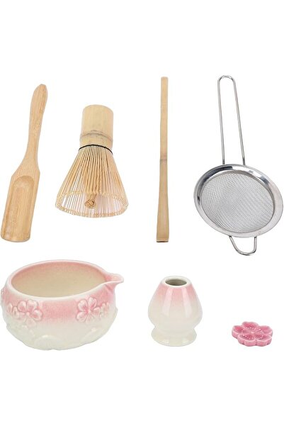 GENERAL Matcha Whisk Tea Set 7 Pcs Ceramic, Handcrafted Whisk and Bowl Tea Ce...