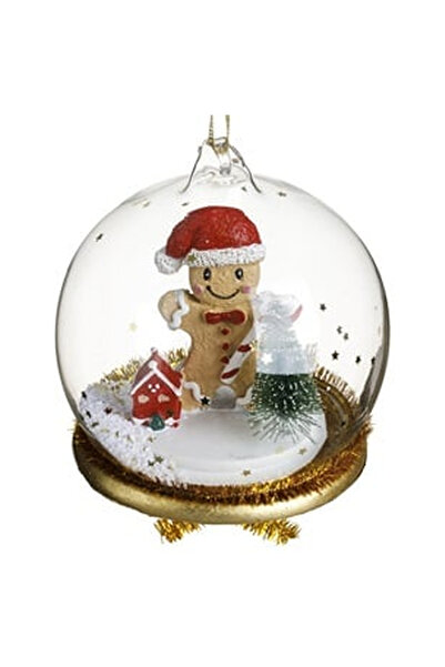 OEM Ornament de Craciun Glob din Sticla cu Figurina de Om de Zapada Ø9cm