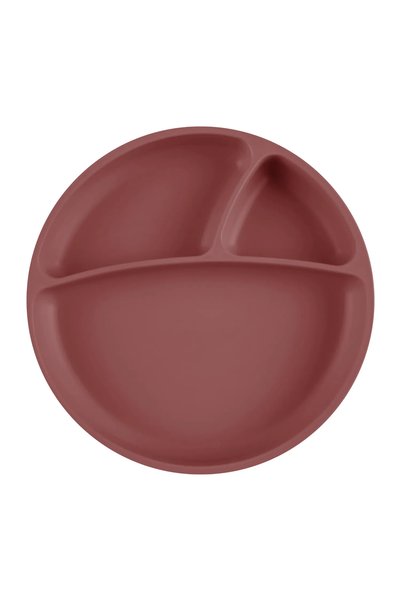 OiOi Portion Vacuum Bottomed Silicone Plate Velvet Rose