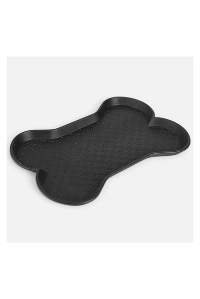 OEM Tavă suport pentru boluri animale 58x42,5x3 cm, neagră, formă os – protej...