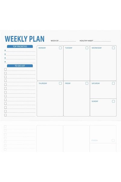 TERRIFI Undated Weekly Planner Notepad with 52 Tear-Off Sheets, Weekly To Do ...