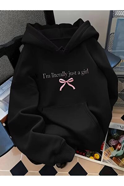 one button Γυναικείο φούτερ με στάμπα I'm Just A Girl, Premium με κουκούλα, μ...