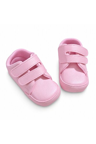 Pure Boutique Pantofiori bebe roz din piele ecologica cu barete cu arici