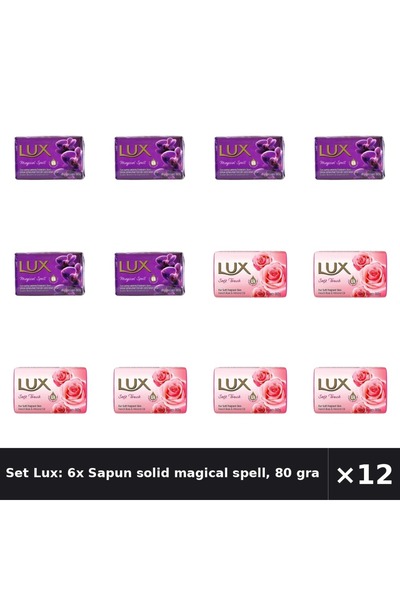 LUX Set Lux: 6x Săpun solid magic, 80 grame + Săpun solid Soft Touch, 80 grame