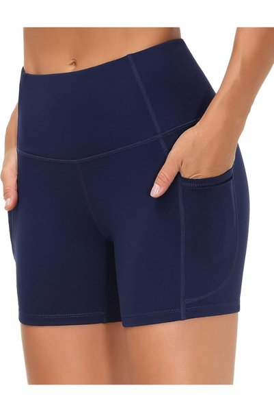 GENERAL High Waist Yoga Shorts for Women Tummy Control Fitness Workout Athlet...