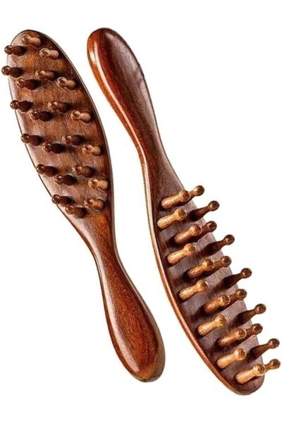 Trenza مشط خشبي لتدليك فروة الرأس - لفك تشابك الشعر وتحسين الدورة الدموية - R72