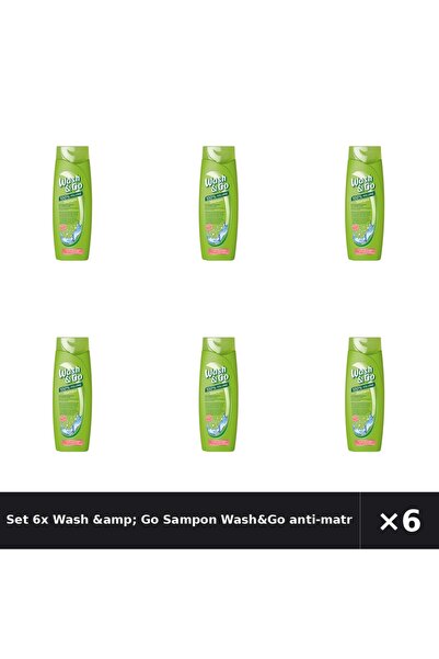 WASH&GO Set 6x Wash &amp;   Șampon anti-matreata, 180 ml