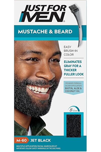 Just For Men Mustache & Beard, Beard Dye for Men with Brush Included for Easy...