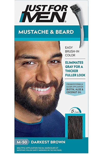 Just For Men Mustache & Beard, Beard Dye for Men with Brush Included for Easy...