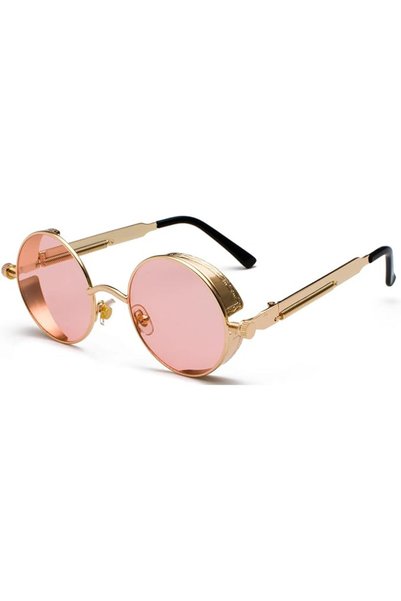 ProudDemon Retro Gothic Steampunk Sunglasses for Women Men Round Lens Metal F...