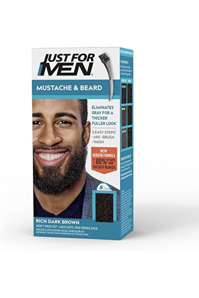 Just For Men Mustache & Beard, Beard Dye for Men with Brush Included for Easy...