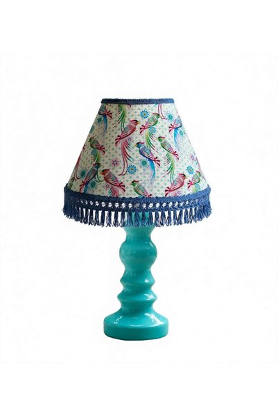 Oxygen lampshade Πορτατιφ blue tropical parots Διαστασεις 35*20*15 Ε27 handmade
