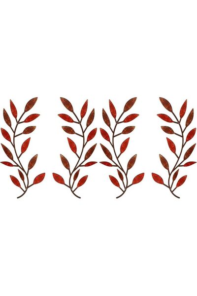 Zhengmy قطعتان من ديكور الحائط المعدني على شكل أوراق الشجر، فن جداري على شكل ...
