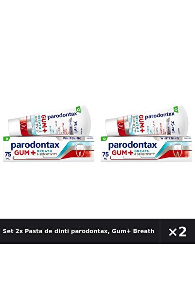 Parodontax Set 2x Pastă de dinți Parodontax, Gum+ Breath & Sensitivity Whiten...