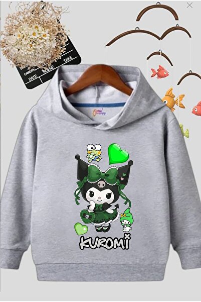 Generic Brand Детски суичър с качулка и щамповано лого