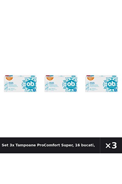 obbos Set 3x Tampoane ProComfort Super, 16 bucati, OB