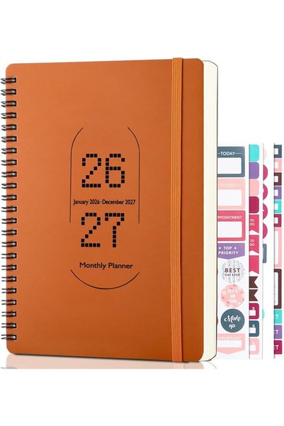 DoubleCare 2026-2027 Planner A5 Size, Daily Weekly Monthly Organizer, Spiral ...