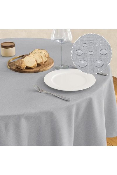 GENERAL Veblandy Faux Linen Rectangle Tablecloth Waterproof 52x70 inch Table ...