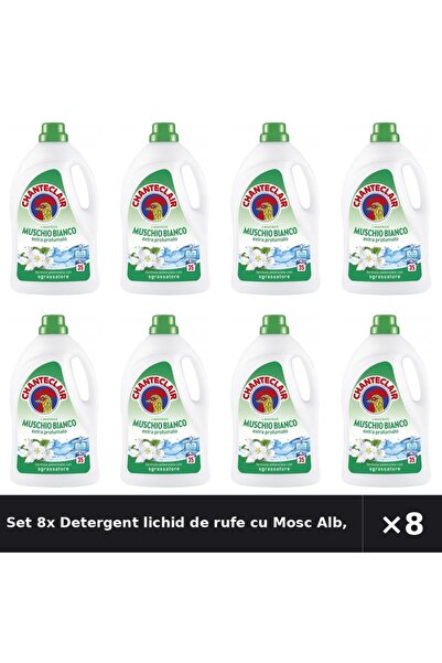 Chanteclair Set 8x Detergent lichid de rufe cu Mosc Alb, Chanteclair, 1575ml,...