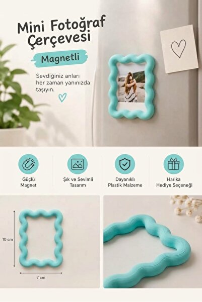 Go İthalat Mini Fotoğraf Çerçevesı Magnetli 10x7 cm - 3D Baskı Buzdolabı Magn...