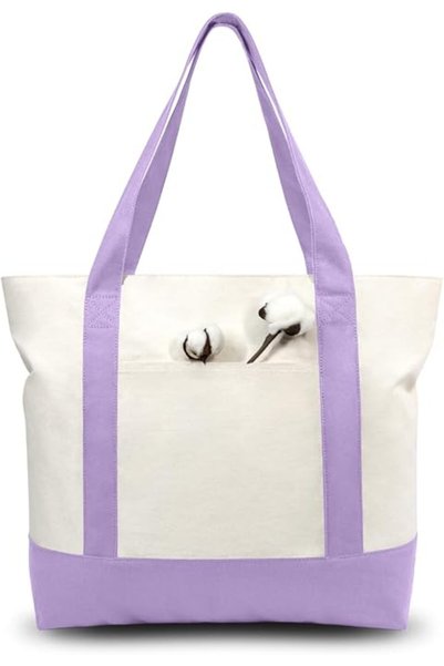 TOPDesign Canvas Tote Bag with an External Pocket, Reusable Grocery Shopping ...