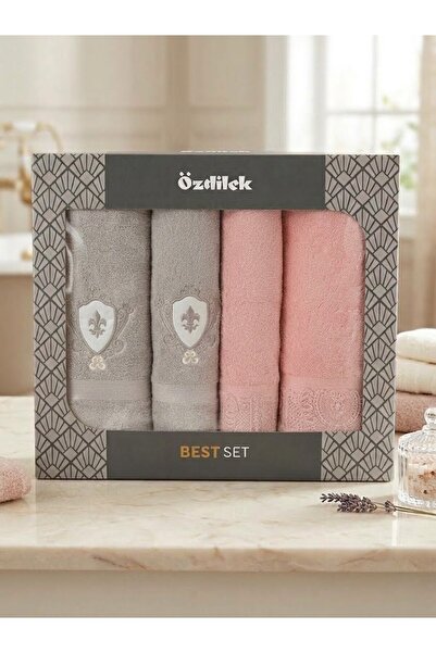Özdilek Cel mai bun set de nuntă Hamam - Gri Pudra
