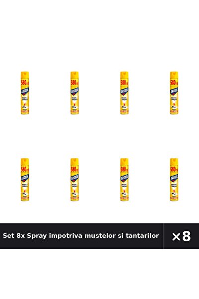Aroxol Set 8x Spray impotriva mustelor si tantarilor AROXOL, 580 ml