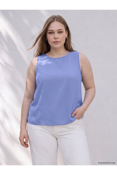 LC Waikiki Alita City with a Difference in Color, Lcw Curve Blue Plain Oval N...