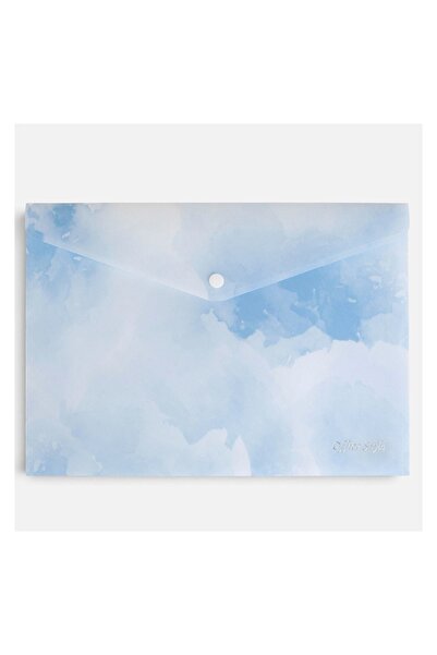 OEM Mapa cu Capsa Bleu Marble cu Glitter 33x24cm, pentru pastrare si organiza...