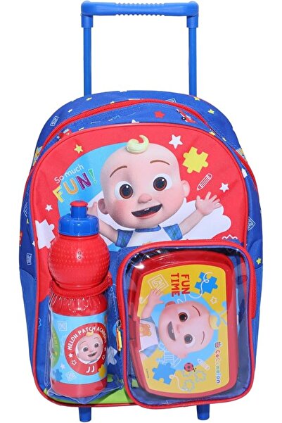 Cocomelon Kids School Set – 3-Piece Rolling Trolley Backpack 14 with Lunch Bo...