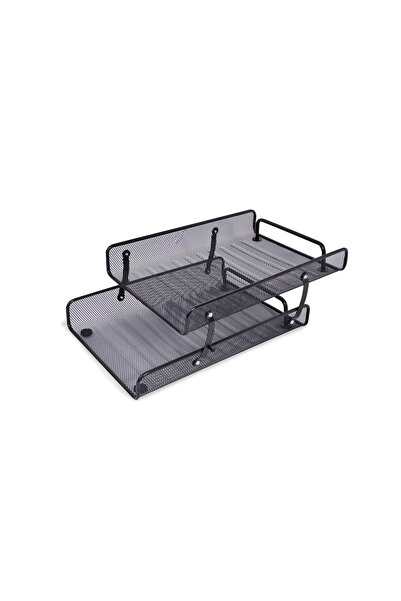 OEM Suport Documente Metalic cu 2 Nivele Negru 35x25cm, pentru organizarea do...