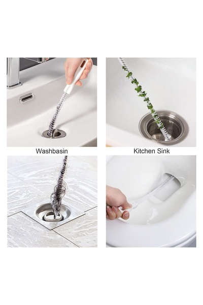 OEM Spirala albă de desfundat țevi 50cm - 2buc – ajunge adânc în țeavă și sco...