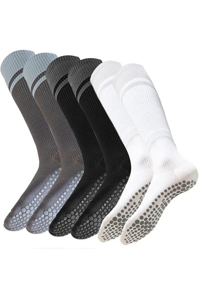 Dress Cici Cotton Knee High Non Slip Grip Socks for Women, Pilates and Yoga S...