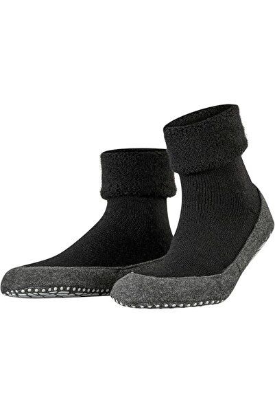 FALKE Cosyshoe Men's Slippers with Rubber Sole in Non-Slip Felt Excellent Gri...