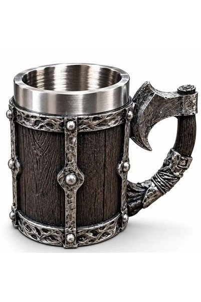 Royaleks Viking Balta Kulplu 3d Paslanmaz Çelik Kupa Bardak Alk6263
