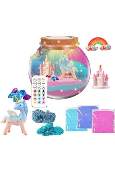VUCATIN Kids Sand Art Kits,Terrarium Kit for Kids,Light-up Glass Container Ki...