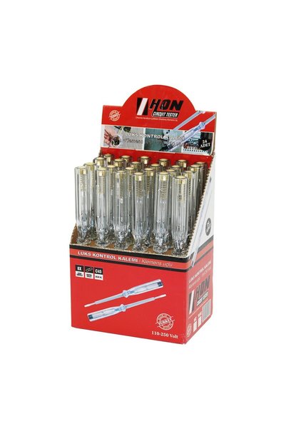 Klasik Lüks Kontrol Kalemi 110-250V Klemens Uç Çelik C45 Yıldız - 24'li Paket