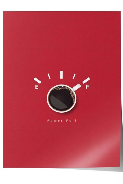 Postifull Poster fără ramă cu o ceașcă de cafea și indicator de combustibil, ...